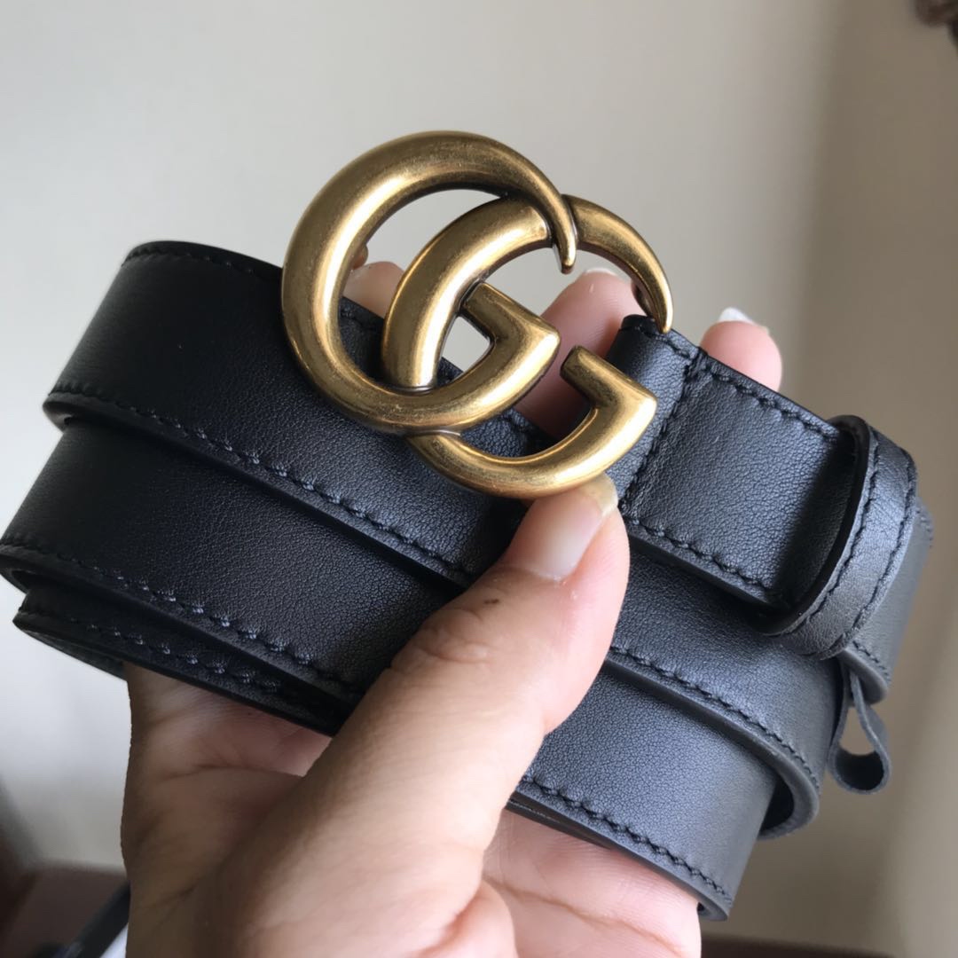 Replica Gucci Classic Vintage Belt Gold& Black - Image 4