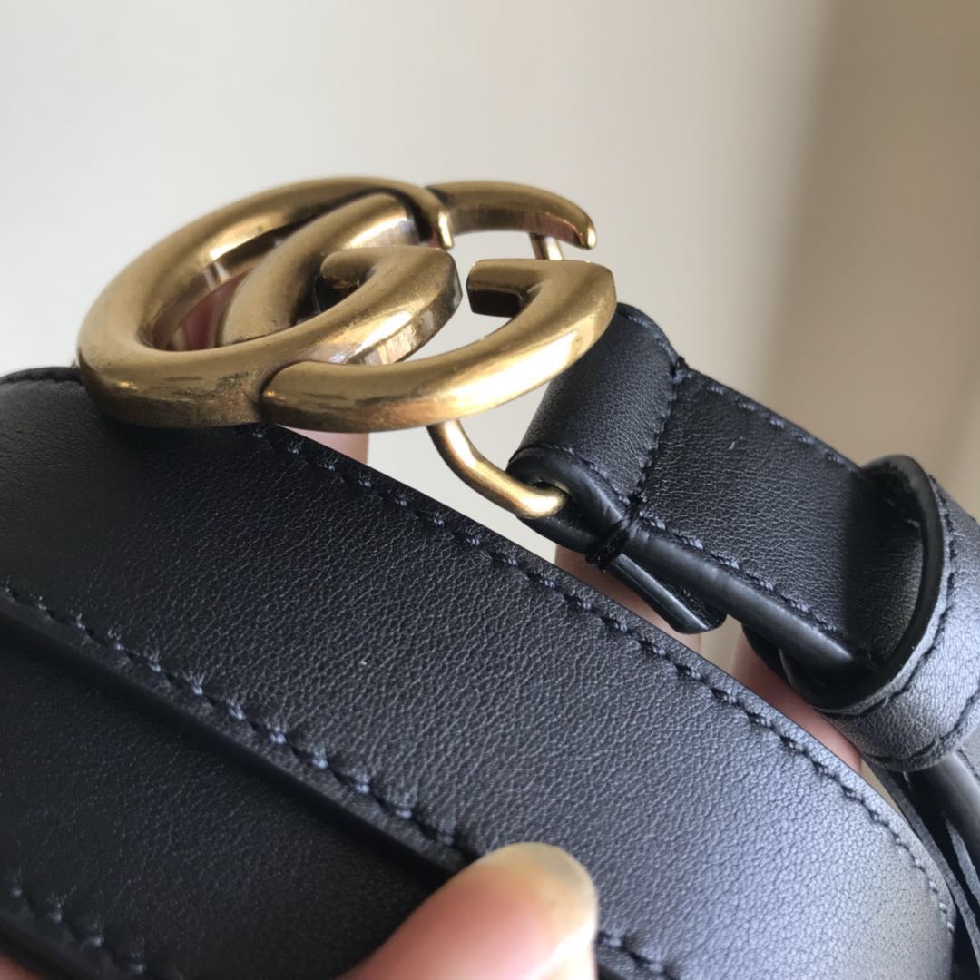 Replica Gucci Classic Vintage Belt Gold& Black - Image 3