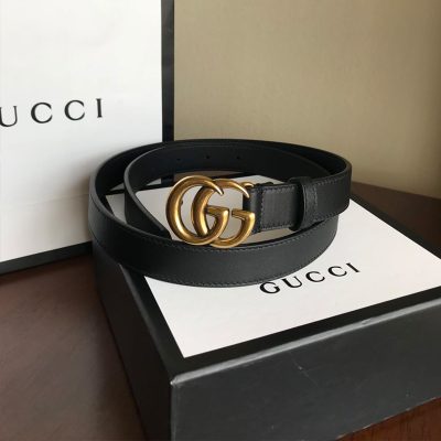 Alternative view of Replica Gucci Classic Vintage Belt Gold& Black