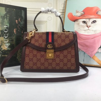 Replica Gucci Ophidia Small Top Handle Bag With Web 651055