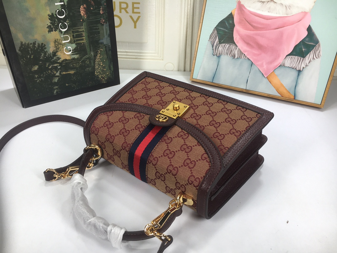 Replica Gucci Ophidia Small Top Handle Bag With Web 651055 - Image 5