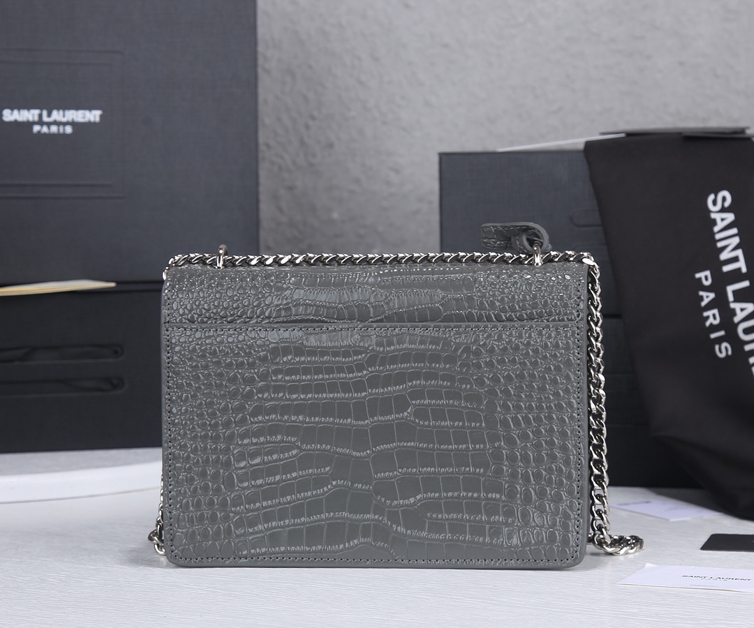 Replica Ysl Sunset Medium In Crocodile Embossed Shiny Leather 1737 - Image 6
