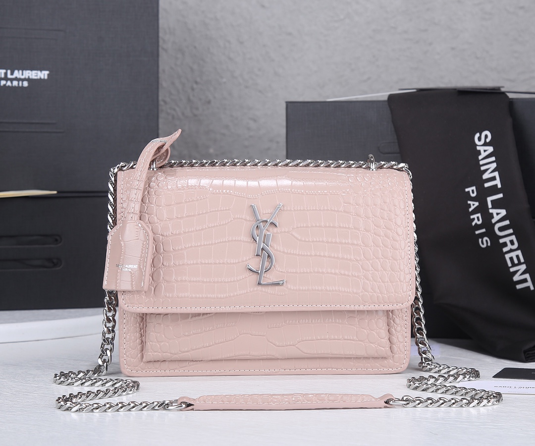 Replica Ysl Sunset Medium In Crocodile Embossed Shiny Leather 1737 - Image 16