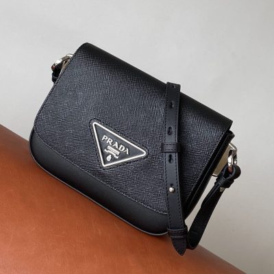 Alternative view of Replica Prada Saffiano Leather Identity Shoulder Bag
