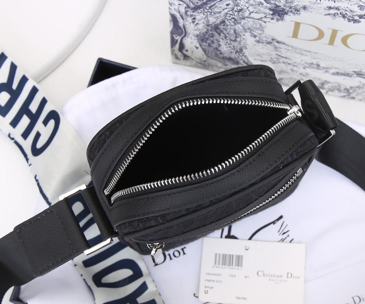 Replica Dior Messenger Pouch Black/Beige - Image 9