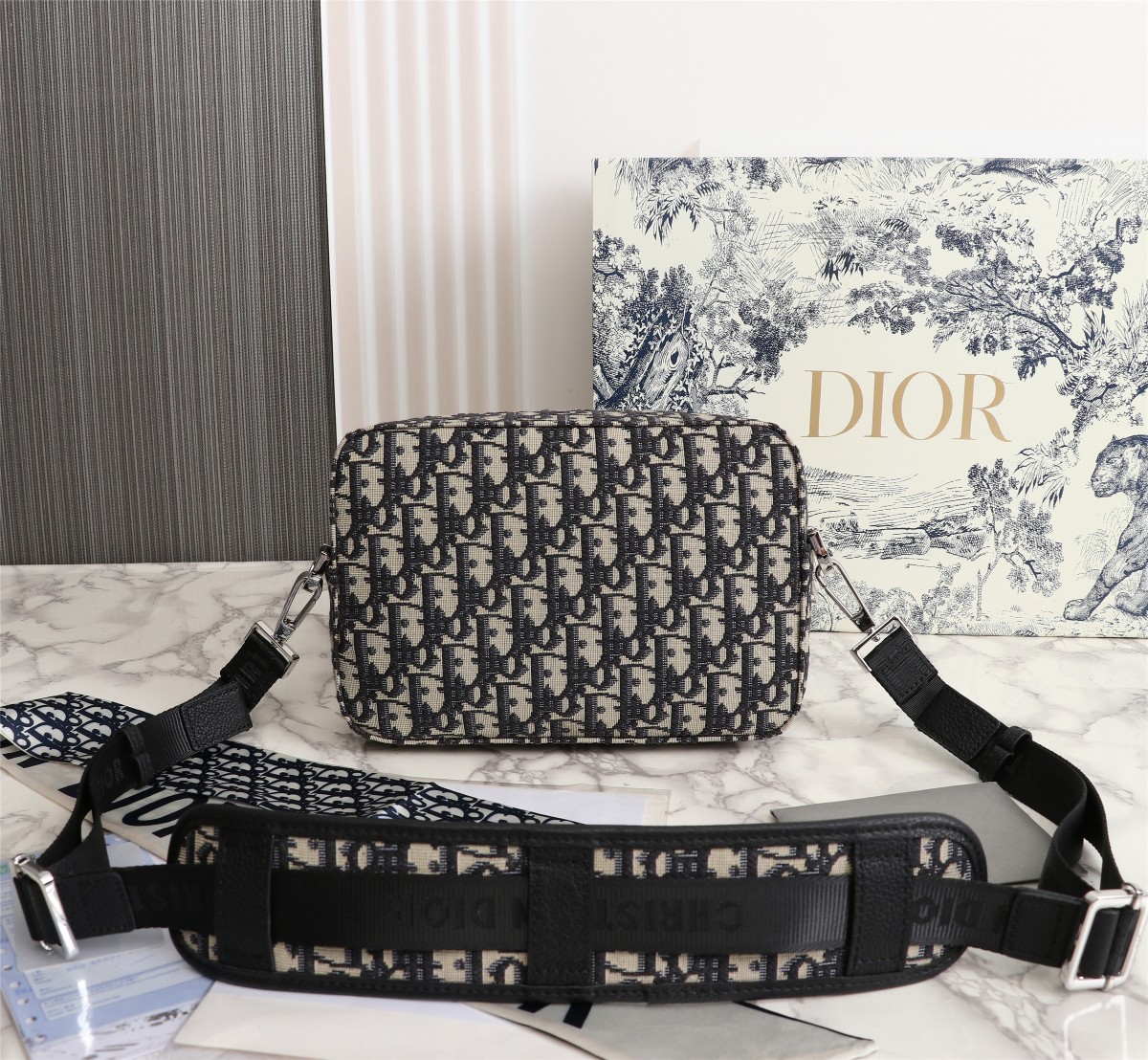 Replica Dior Safari Messenger Bag Black/Beige - Image 8
