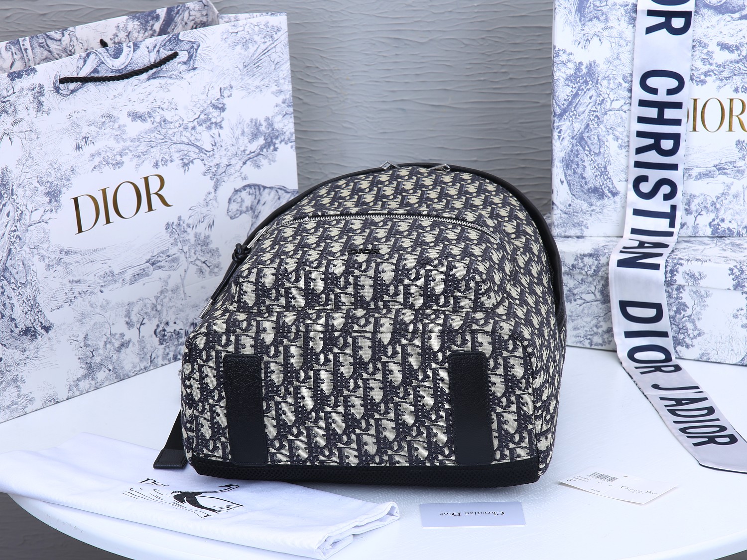 Replica Dior 42Cm Rider Backpack Beige/Blue - Image 4