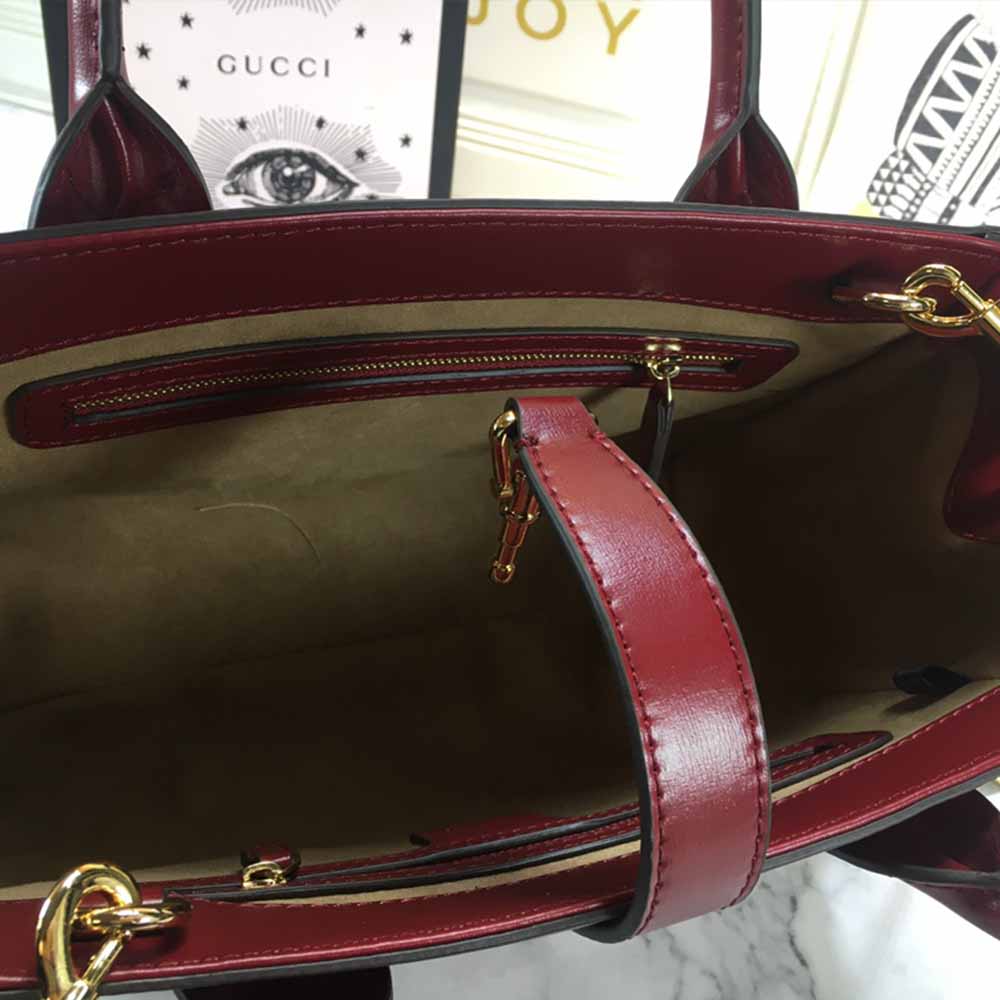 Replica Gucci Jackie 1961 Large Tote Bag 649015 Red/Black/Grey - Image 4