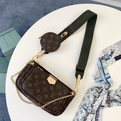 Alternative view of Replica Louis Vuitton Multi Pochette Accessoires-M44813 Green/Pink/Blue