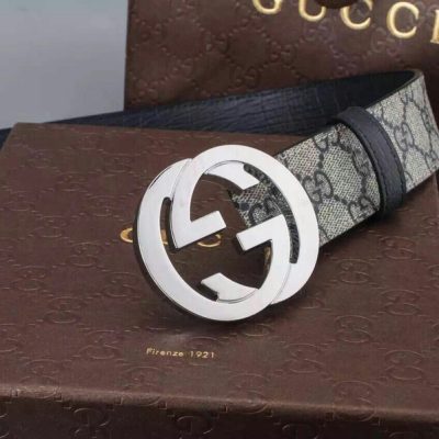 Alternative view of Replica Gucci Belt 400360- Silver Buckle 38Mm