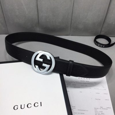 Alternative view of Replica Gucci Belt B2-Silver Buckle 40Mm