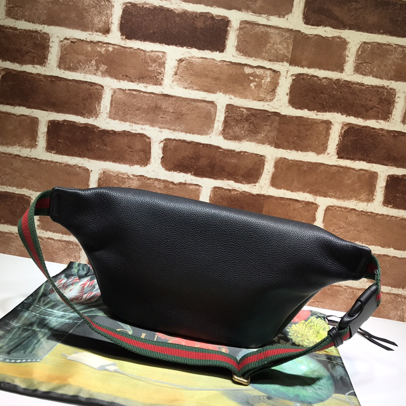 Replica Gucci Leather Belt Bag 493869 Black/White - Image 3