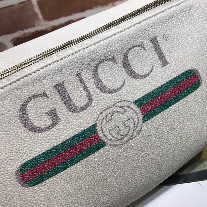 Replica Gucci Leather Belt Bag 493869 Black/White - Image 14