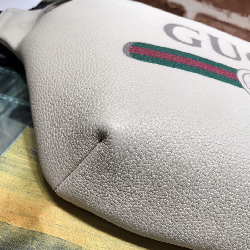 Replica Gucci Leather Belt Bag 493869 Black/White - Image 16