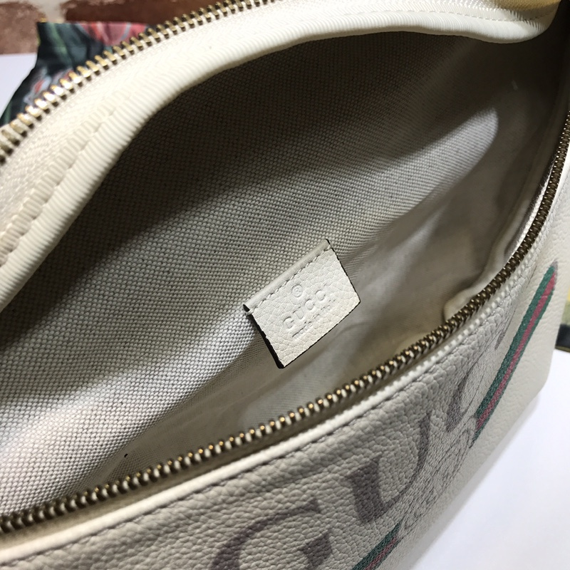 Replica Gucci Leather Belt Bag 493869 Black/White - Image 17