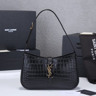 Replica Ysl Le 5 A 7 Hobo Bag In Crocodile-Embossed Leather 2024