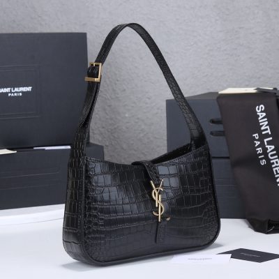 Alternative view of Replica Ysl Le 5 A 7 Hobo Bag In Crocodile-Embossed Leather 2024