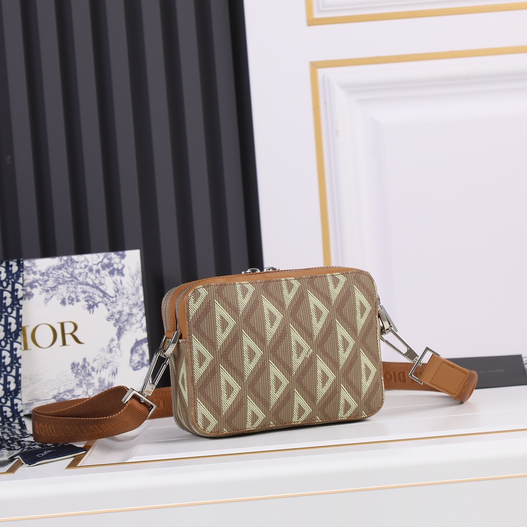 Replica Dior Messenger Pouch- Brown/Gray - Image 4