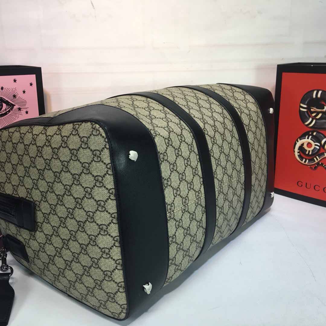 Replica Gucci Double G Black Carry-On Duffle 474131 Black/Grey - Image 11