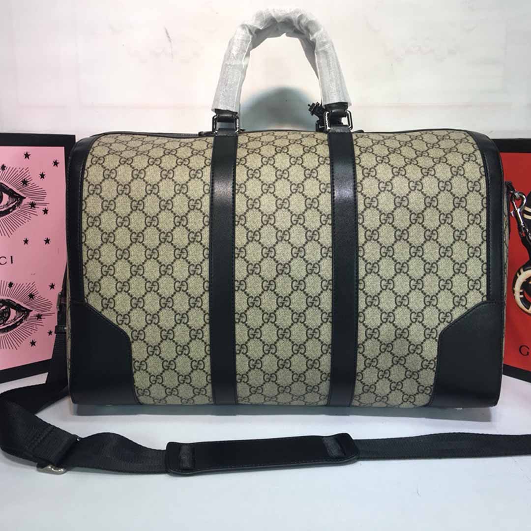 Replica Gucci Double G Black Carry-On Duffle 474131 Black/Grey - Image 13