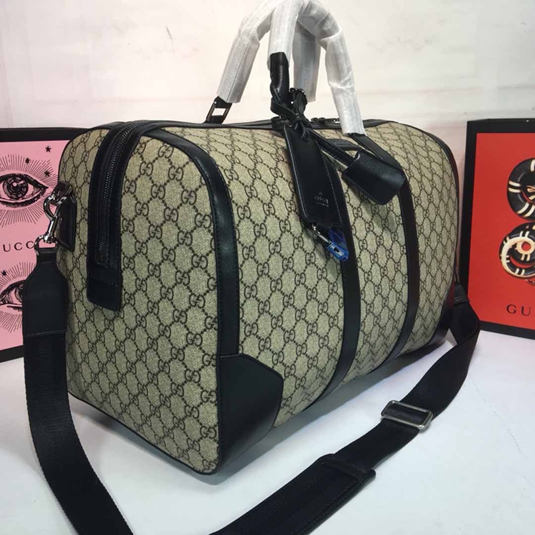 Replica Gucci Double G Black Carry-On Duffle 474131 Black/Grey - Image 14