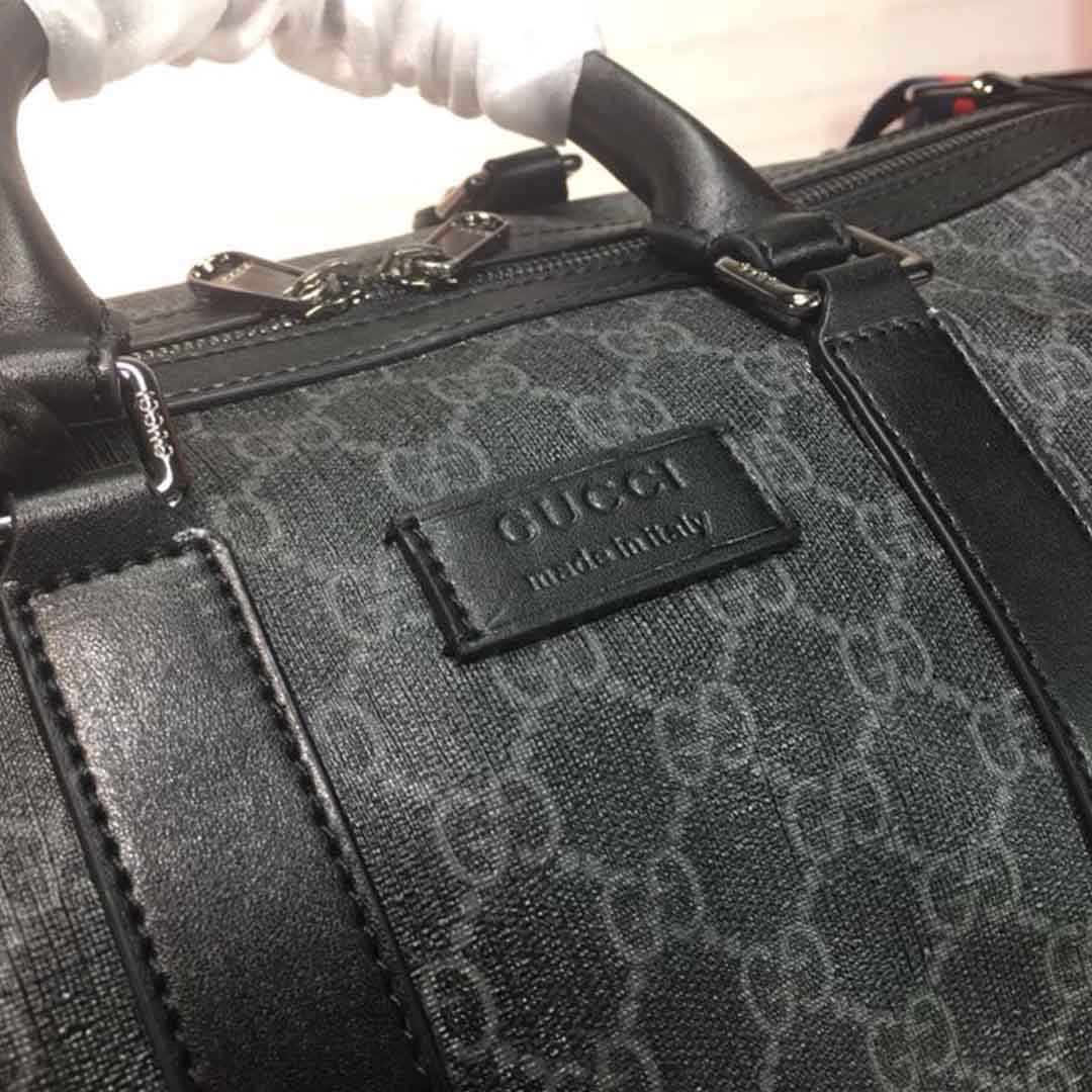 Replica Gucci Double G Black Carry-On Duffle 474131 Black/Grey - Image 4