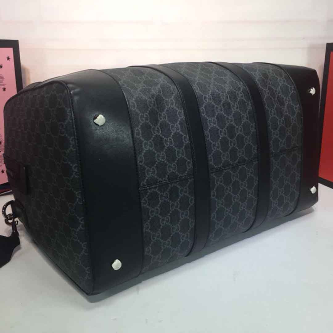Replica Gucci Double G Black Carry-On Duffle 474131 Black/Grey - Image 5