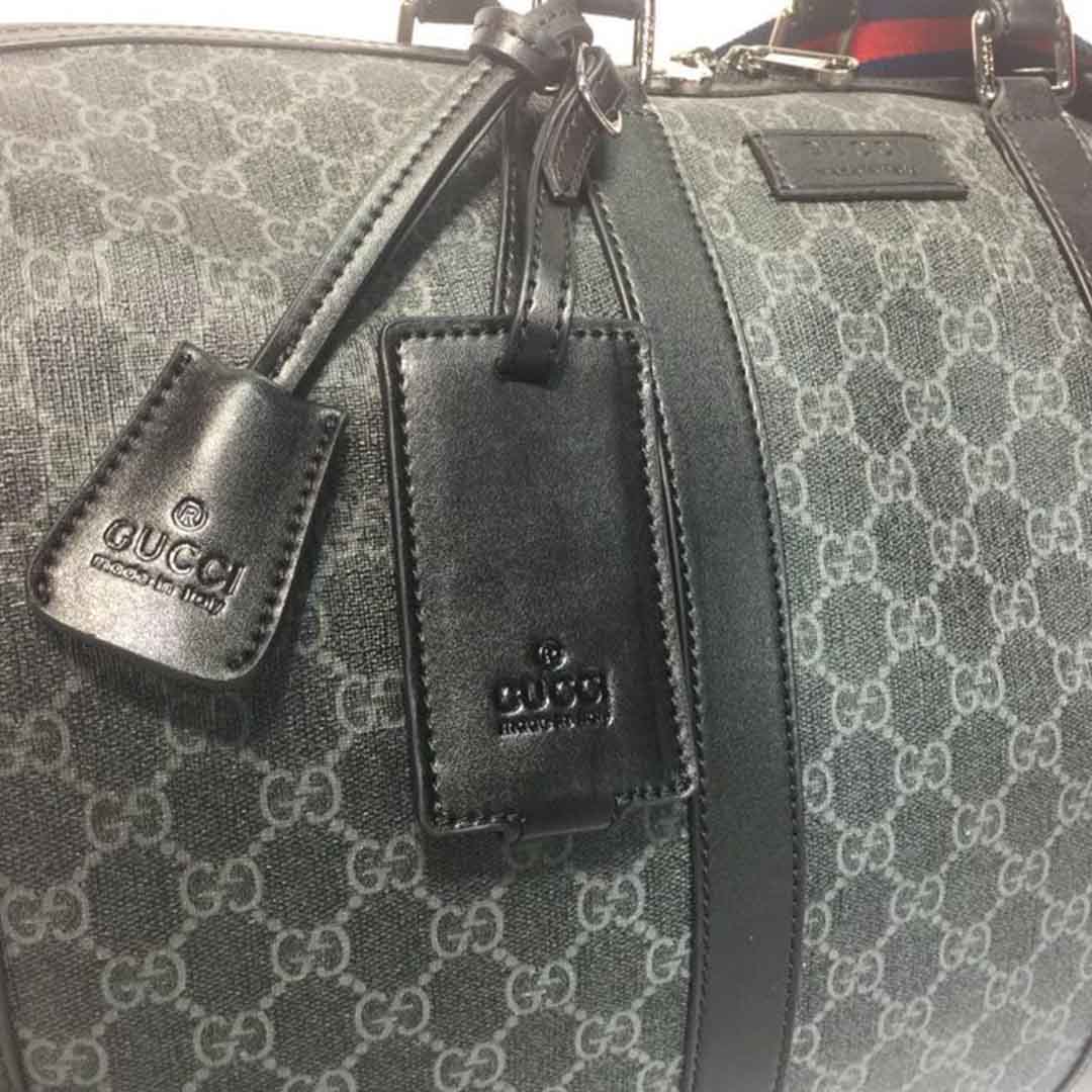 Replica Gucci Double G Black Carry-On Duffle 474131 Black/Grey - Image 7