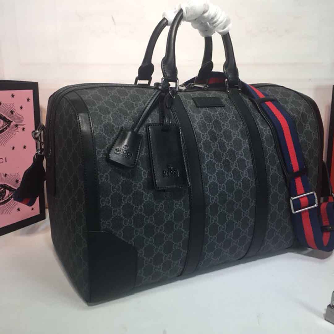 Replica Gucci Double G Black Carry-On Duffle 474131 Black/Grey - Image 2