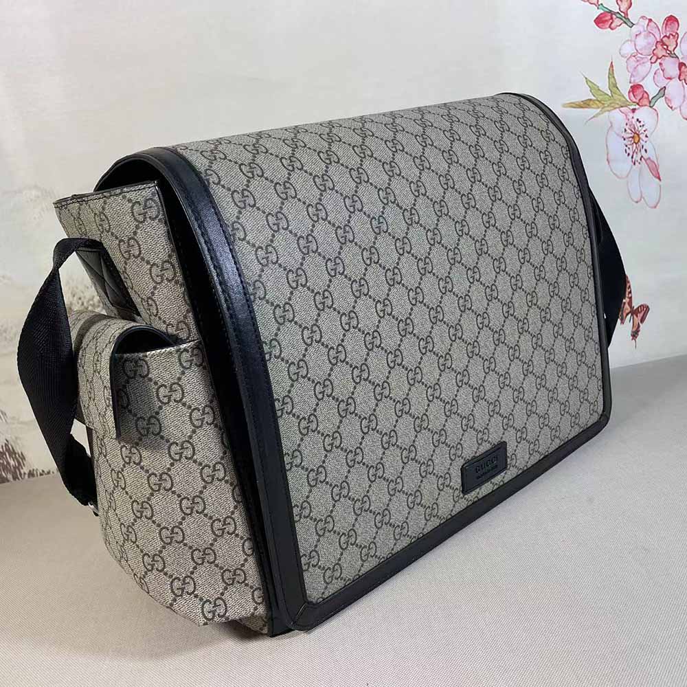 Replica Gucci Gg Supreme Diaper Bag Grey/Black 495909 - Image 2