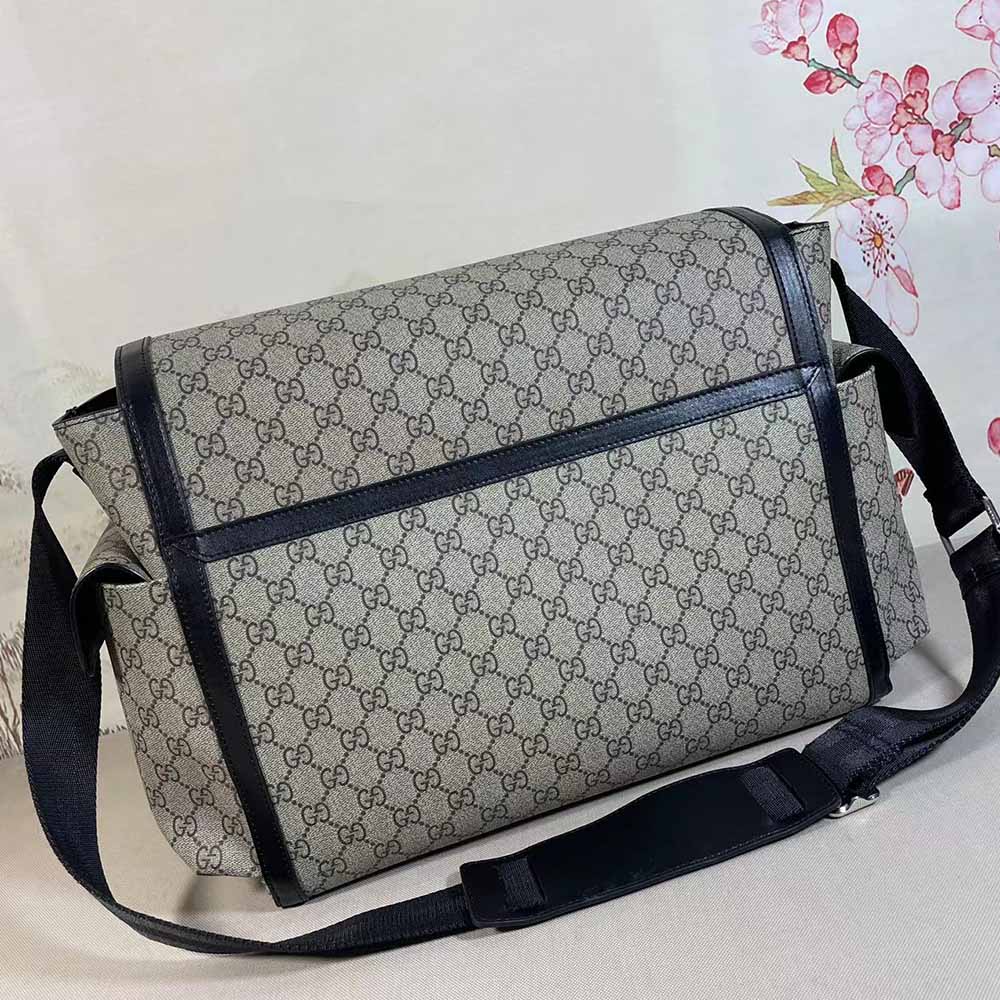 Replica Gucci Gg Supreme Diaper Bag Grey/Black 495909 - Image 3