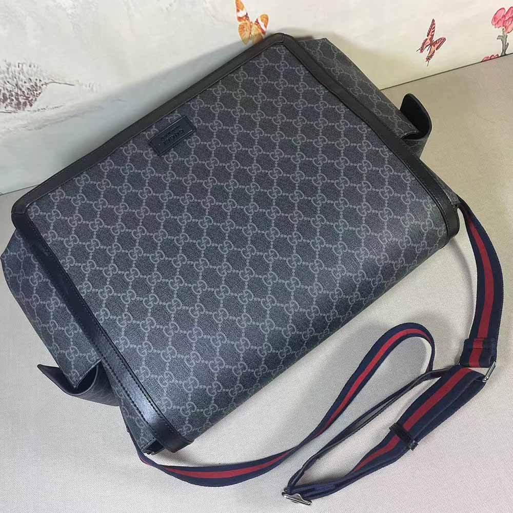 Replica Gucci Gg Supreme Diaper Bag Grey/Black 495909 - Image 14