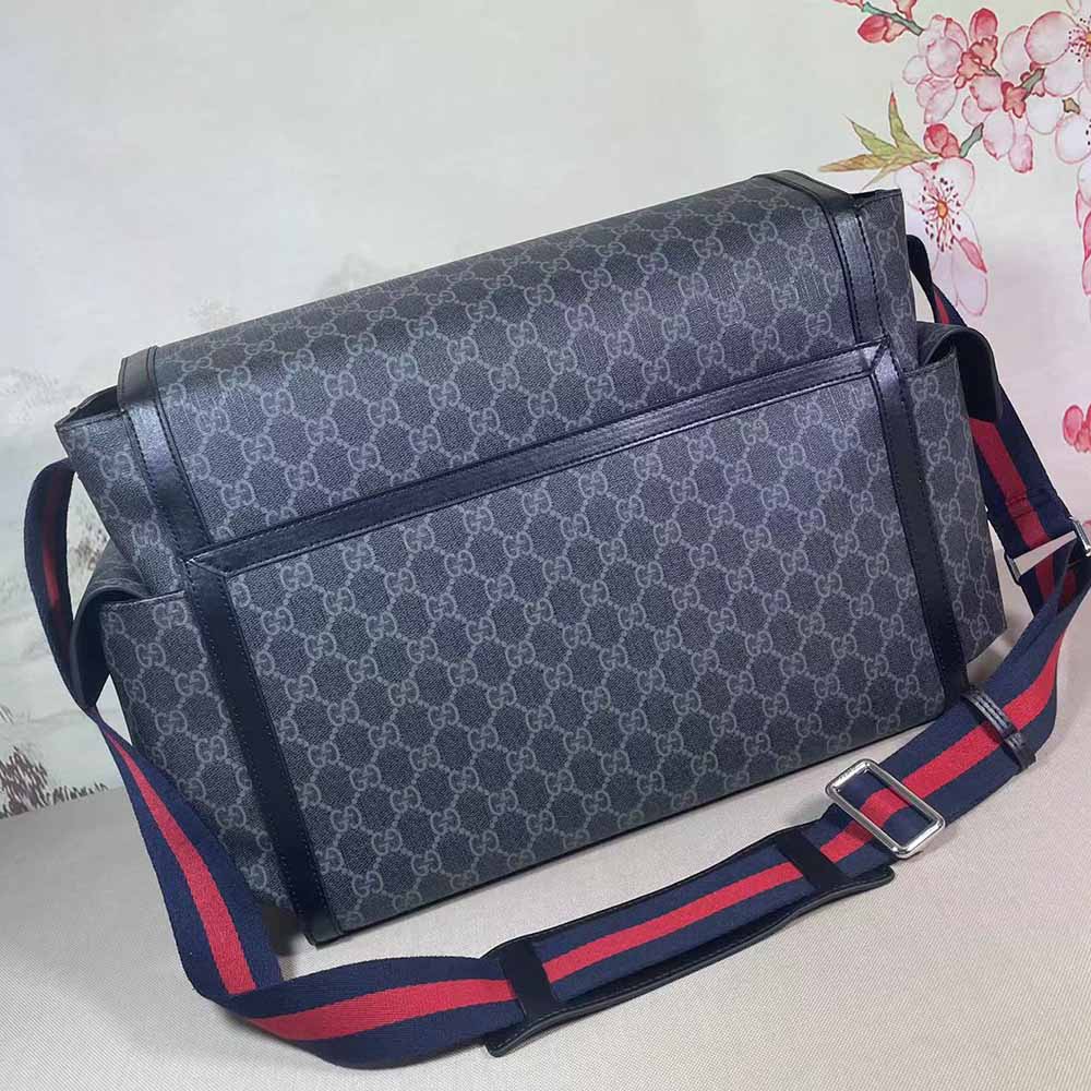 Replica Gucci Gg Supreme Diaper Bag Grey/Black 495909 - Image 16