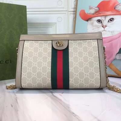 Replica Gucci Ophidia Small Shoulder Bag Beige/Black