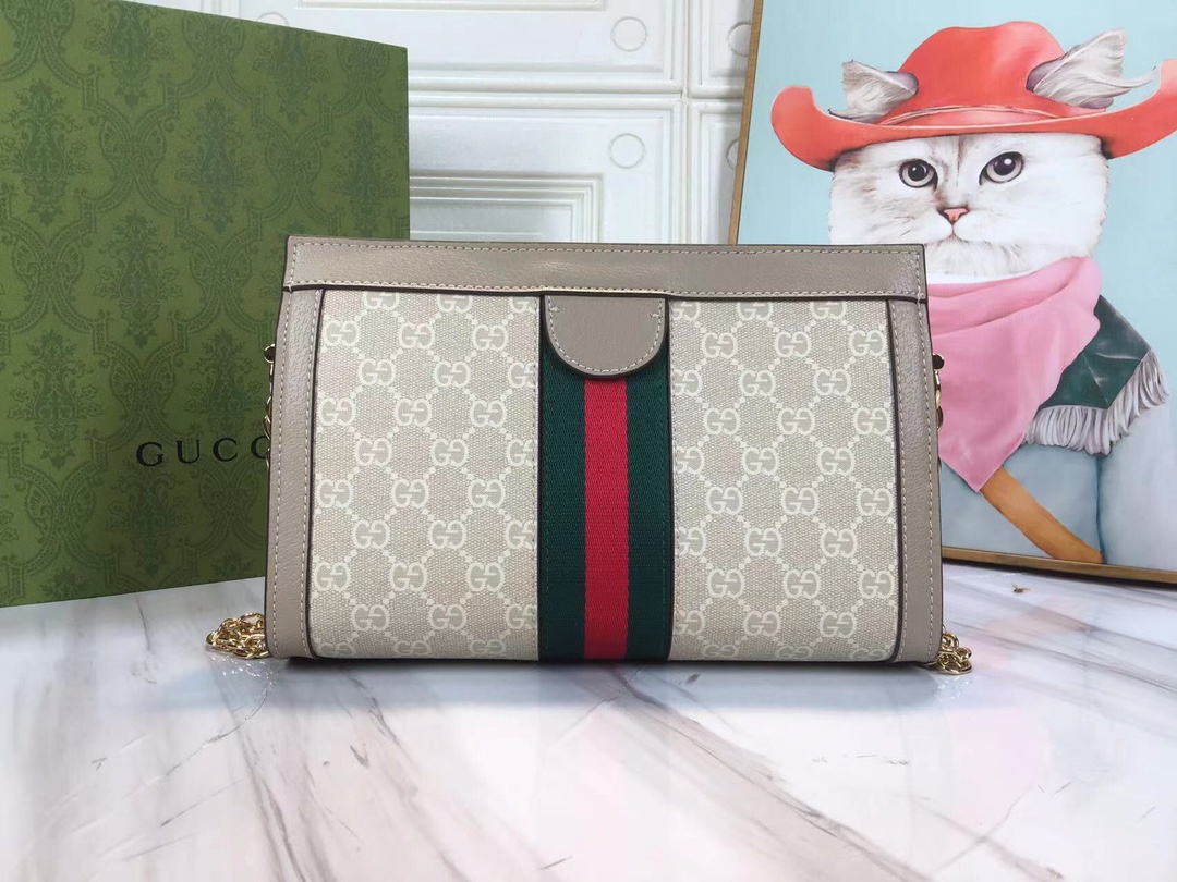 Replica Gucci Ophidia Small Shoulder Bag Beige/Black - Image 2