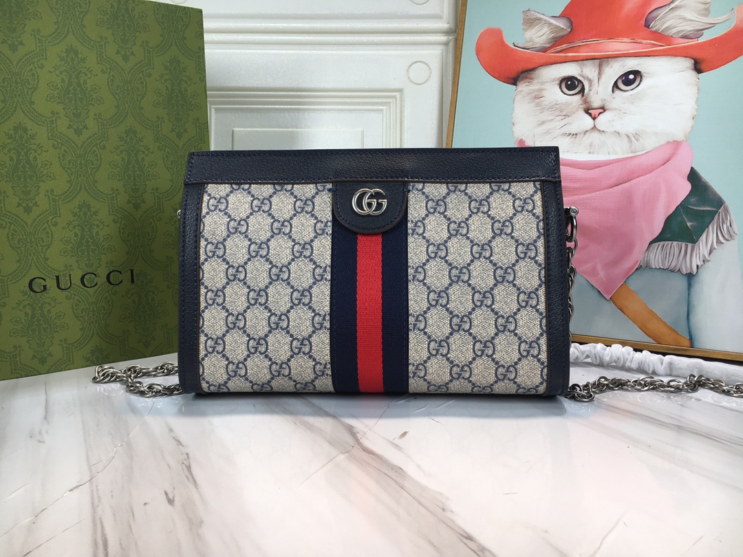 Replica Gucci Ophidia Small Shoulder Bag Beige/Black - Image 6