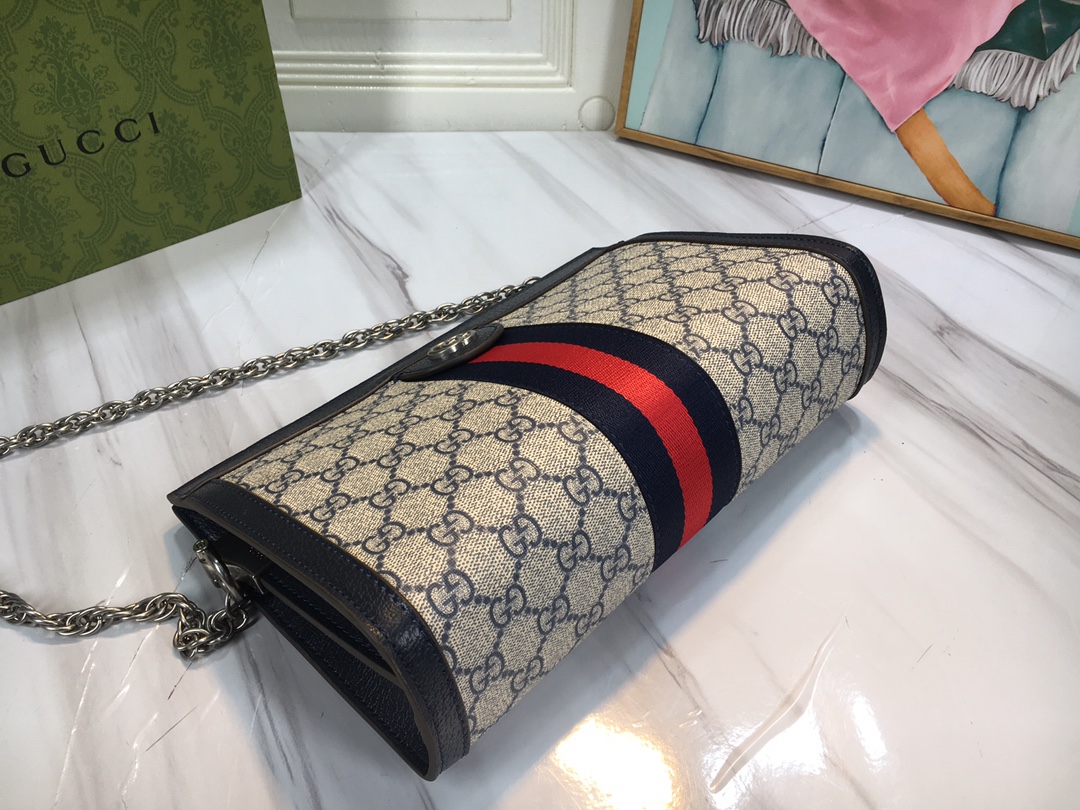 Replica Gucci Ophidia Small Shoulder Bag Beige/Black - Image 9