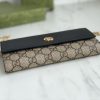 Best Replicas Bags - Gucci Marmont chain wallet Beige/Black Top Quality Louis Vuitton LV Replica Bags On Sales