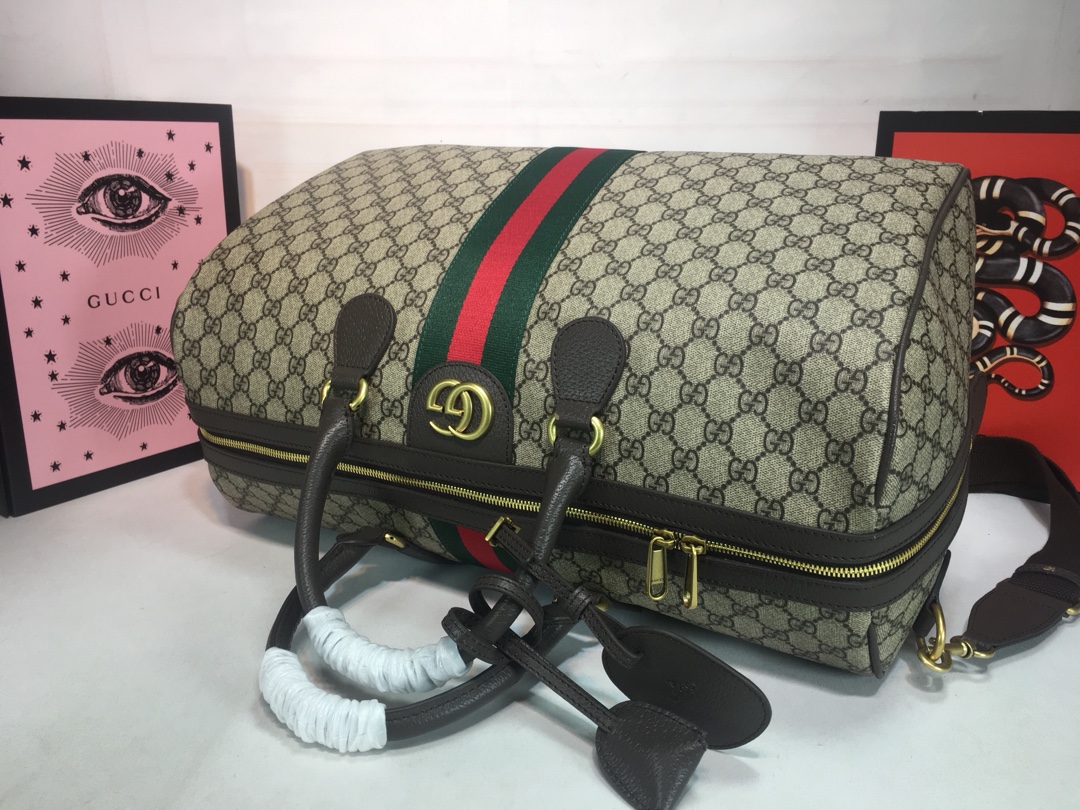 Replica Gucci Ophidia Medium Carry-On Duffle Beige/Black - Image 3