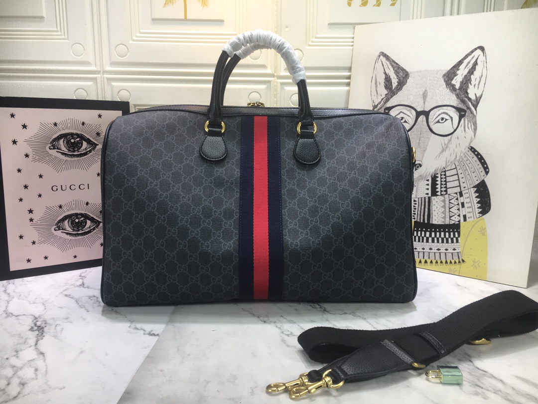 Replica Gucci Ophidia Medium Carry-On Duffle Beige/Black - Image 7