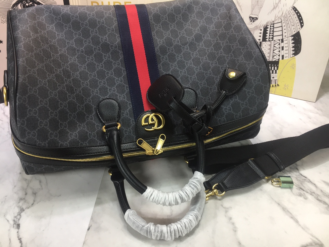 Replica Gucci Ophidia Medium Carry-On Duffle Beige/Black - Image 8