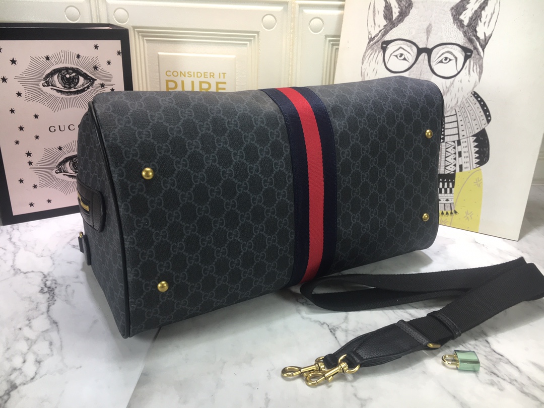 Replica Gucci Ophidia Medium Carry-On Duffle Beige/Black - Image 9