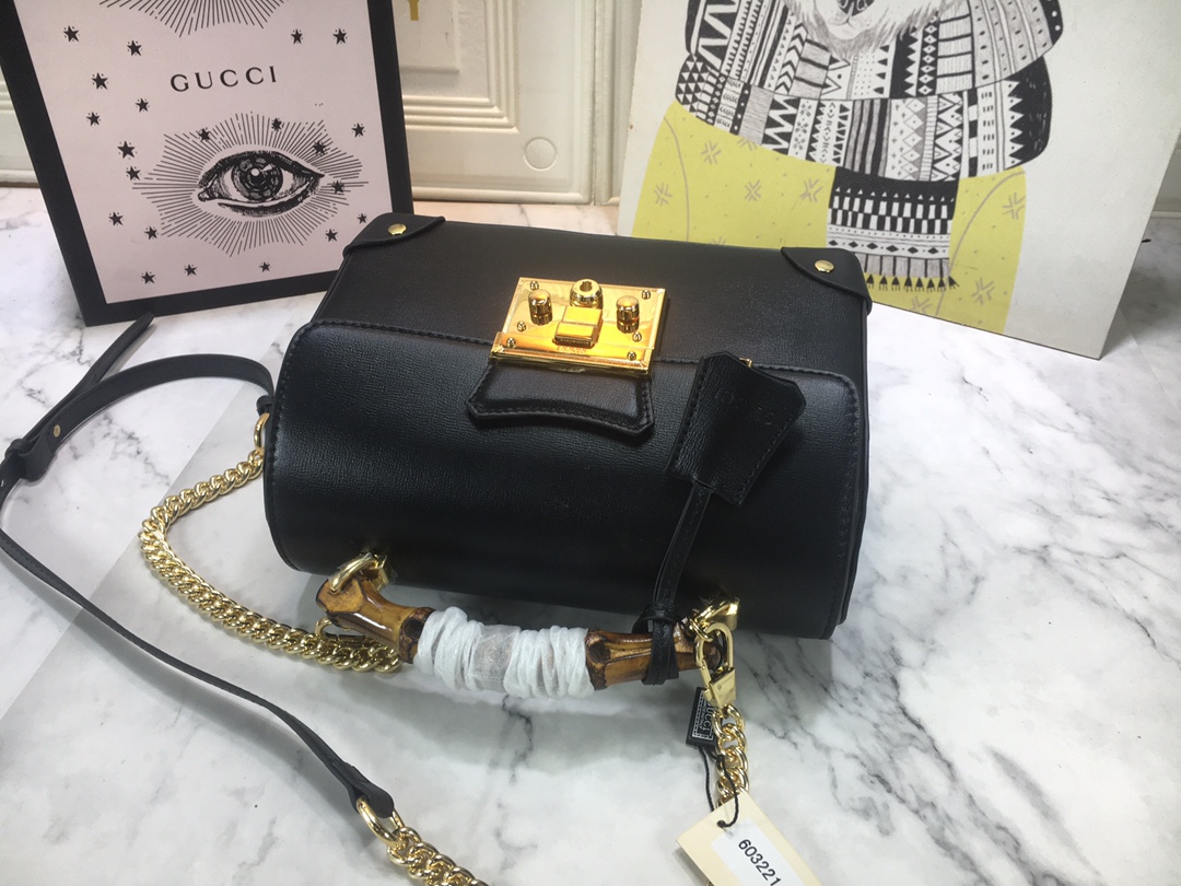 Replica Gucci Padlock Small Bamboo Shoulder Bag 603221 - Image 5