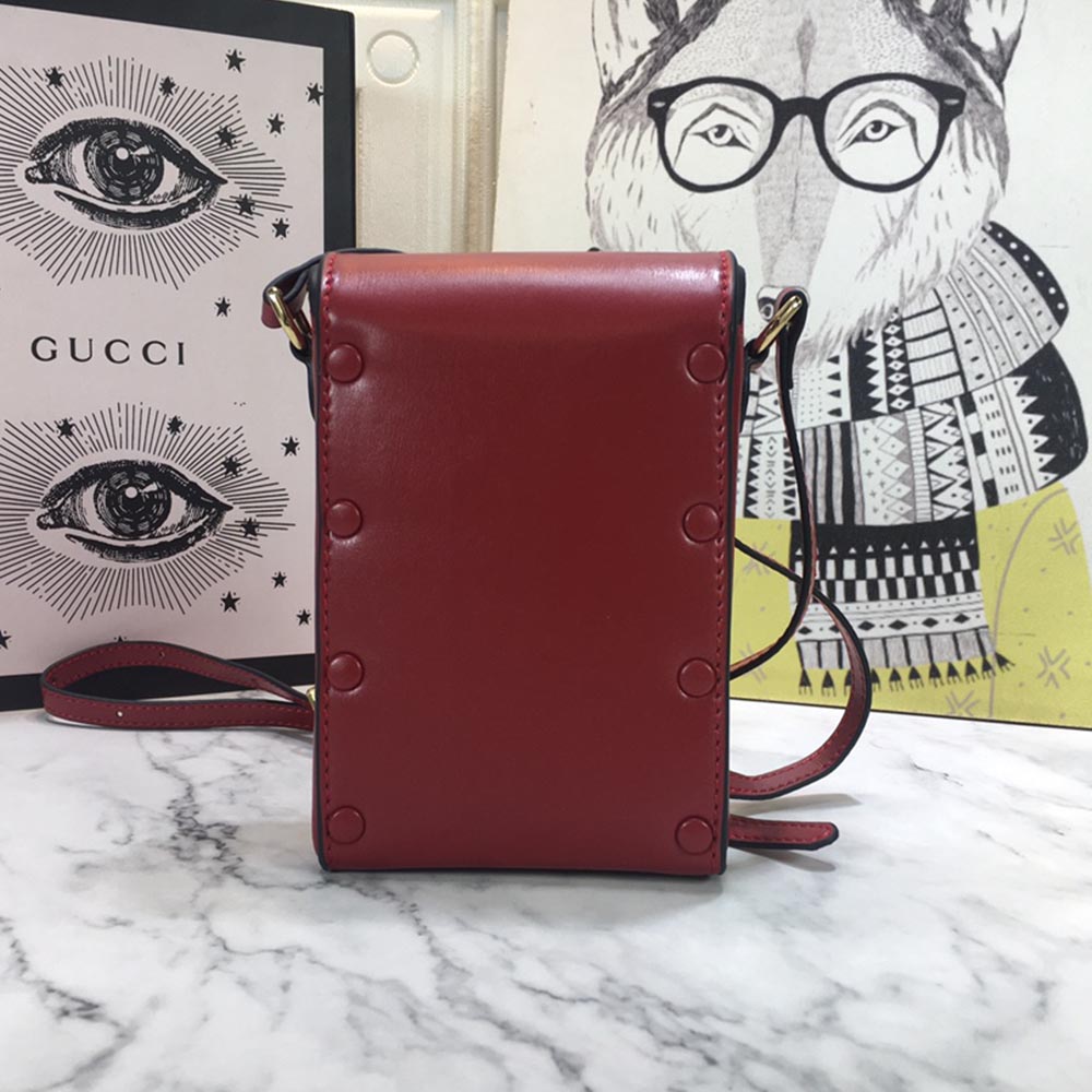 Replica Gucci Horsebit 1955 Mini Bag 625615 Blk/Red/Brown - Image 15