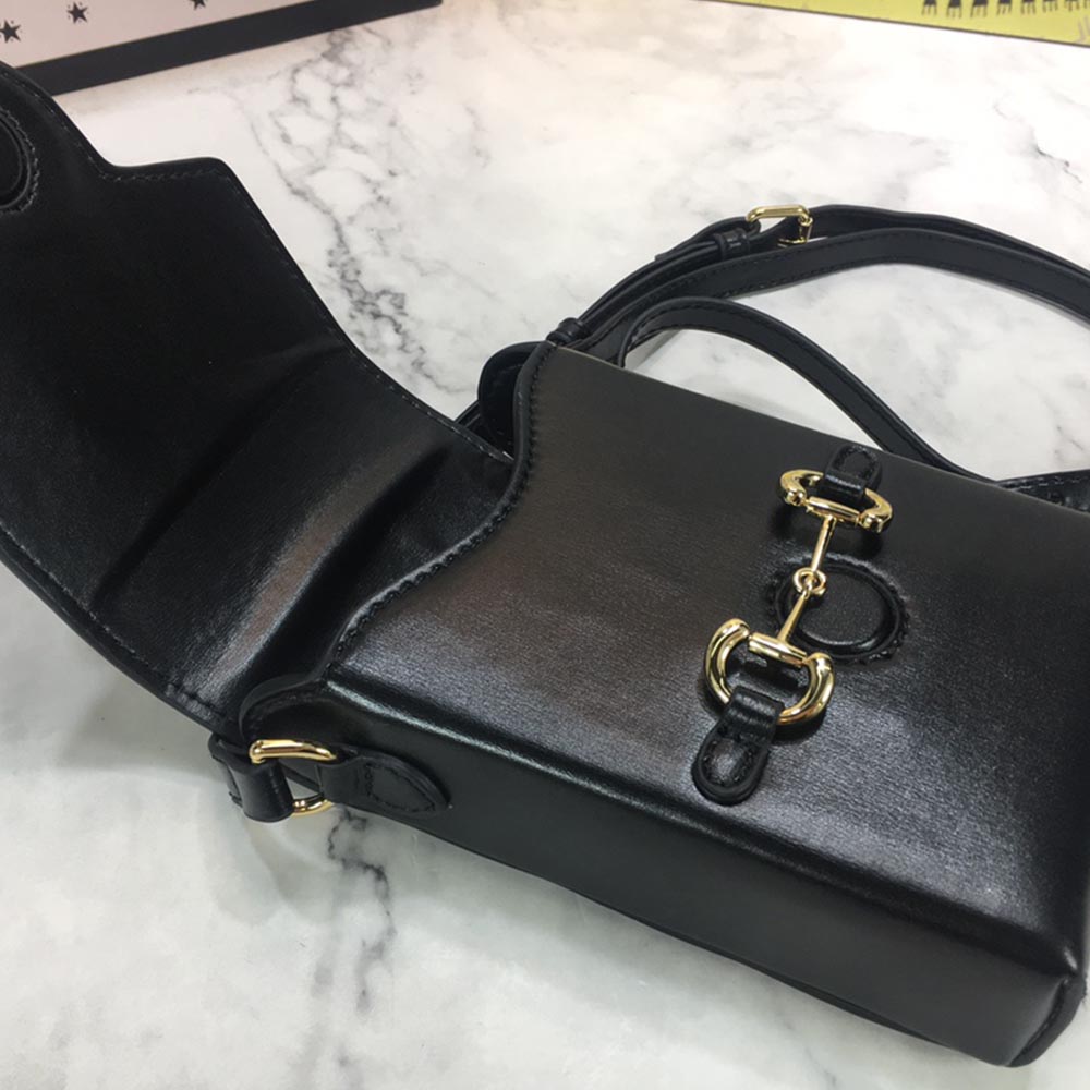 Replica Gucci Horsebit 1955 Mini Bag 625615 Blk/Red/Brown - Image 3