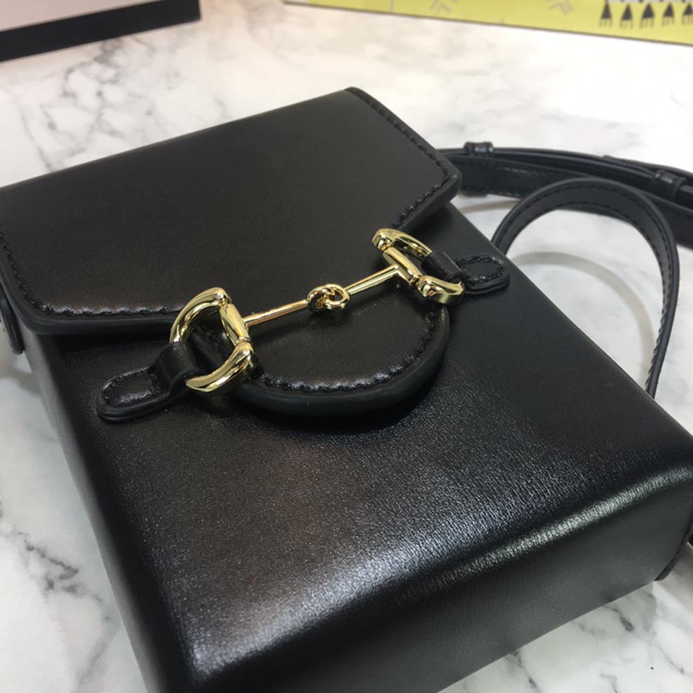 Replica Gucci Horsebit 1955 Mini Bag 625615 Blk/Red/Brown - Image 4