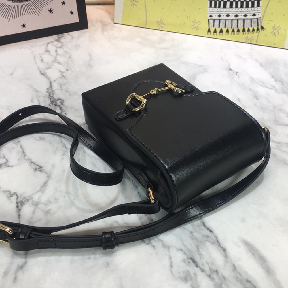 Replica Gucci Horsebit 1955 Mini Bag 625615 Blk/Red/Brown - Image 6