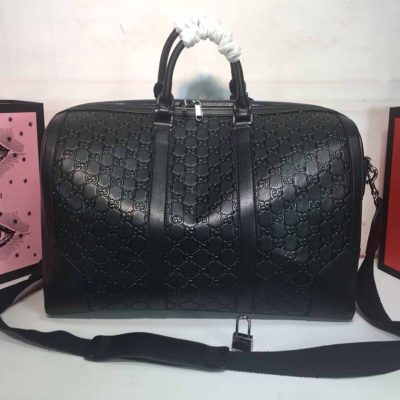 Alternative view of Replica Gucci Aaa-Double G Embossed Duffle Bag 625768 Black/Red