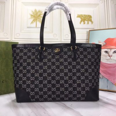 Replica Gucci Ophidia Medium Tote With Web- Black