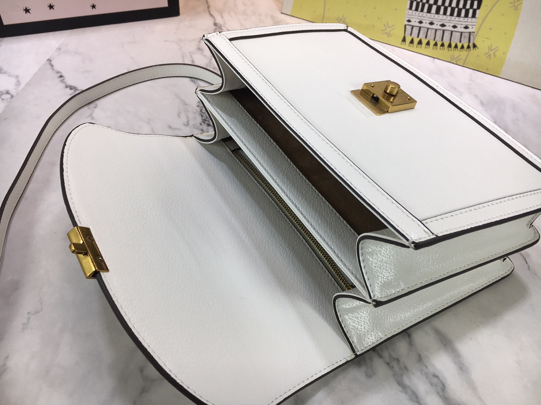 Replica Gucci Ophidia Small Top Handle Bag With Web Black/White - Image 10